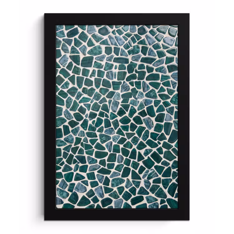 Textuur - Steen - Groen - Abstract - Patroon fotolijst zwart zonder passe partout klein -3d