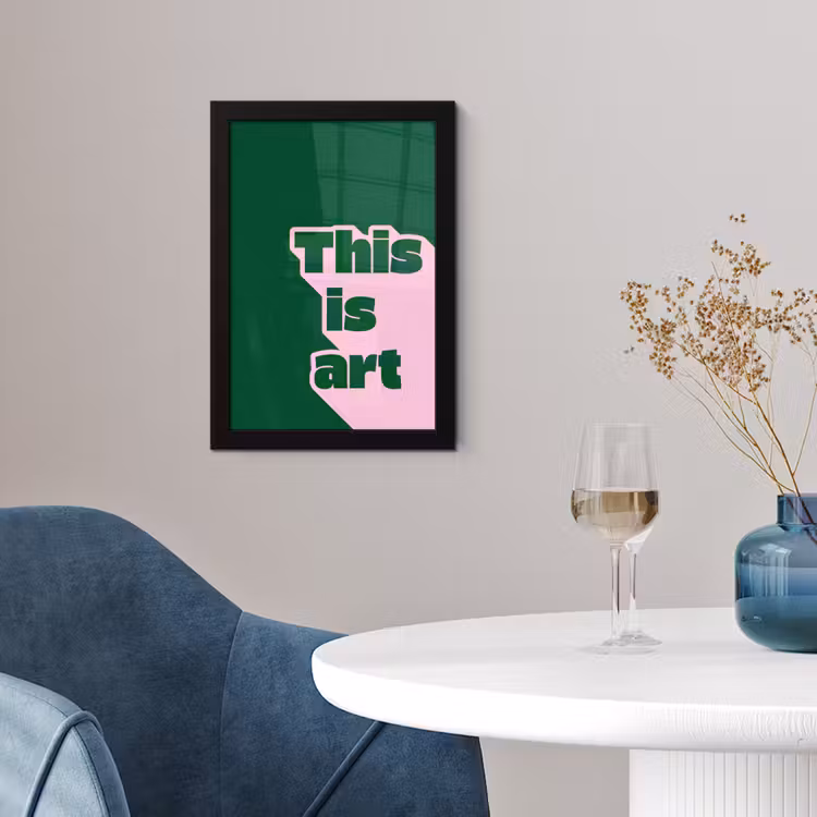 This is art - Schaduw - Roze fotolijst zwart zonder passe partout klein -sfeer4