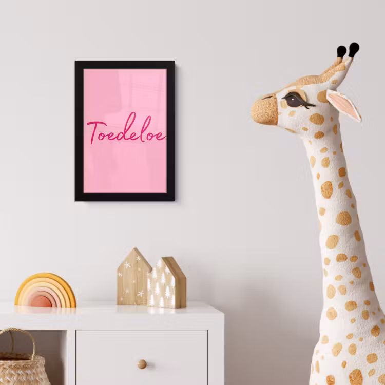 Toedeloe - Roze - Minimalistisch fotolijst zwart zonder passe partout klein -usfeer4_kinderkamer