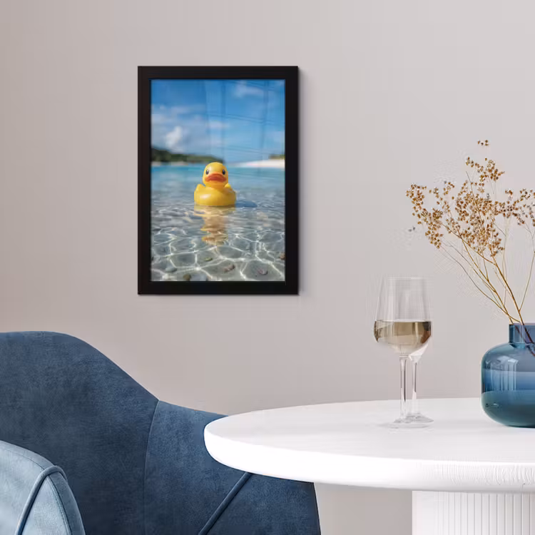 Tropisch - Badeend - geel fotolijst zwart zonder passe partout klein -sfeer4