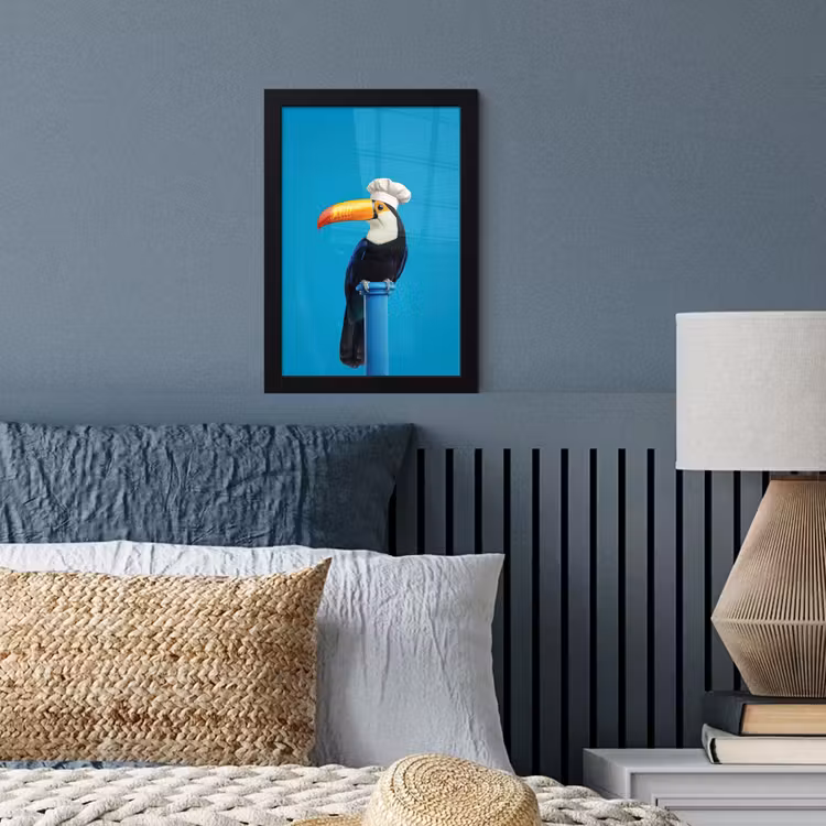 Tucan - Sokkel - Vogel - Koksmuts fotolijst zwart zonder passe partout klein -sfeer3
