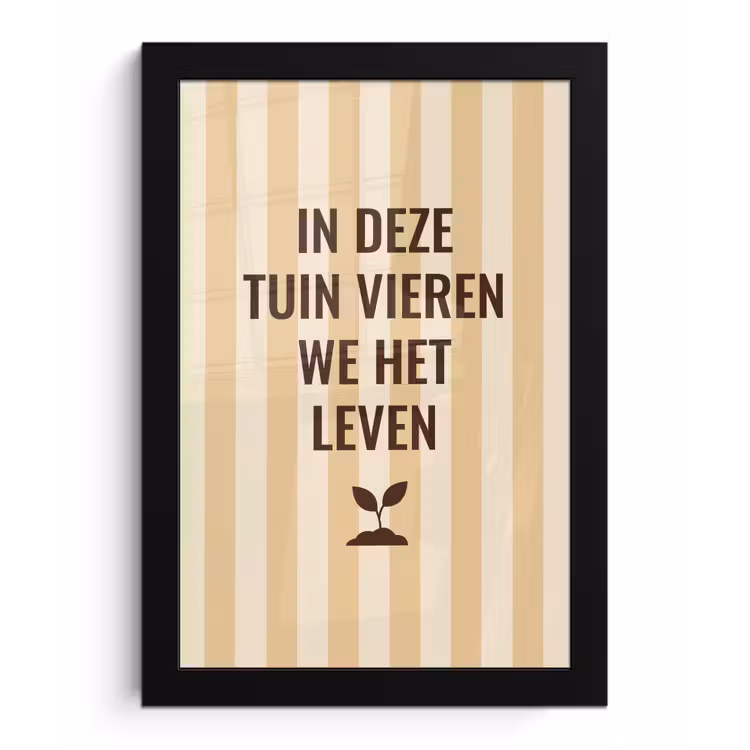 Tuin - Quote - Strepen - Zomer fotolijst zwart zonder passe partout klein -3d