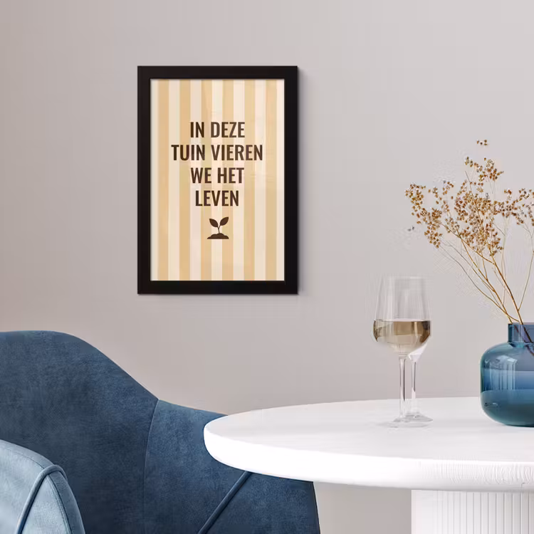 Tuin - Quote - Strepen - Zomer fotolijst zwart zonder passe partout klein -sfeer4