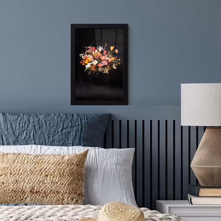 Vaas - Bloemen - Tulpen fotolijst zwart zonder passe partout klein -sfeer3