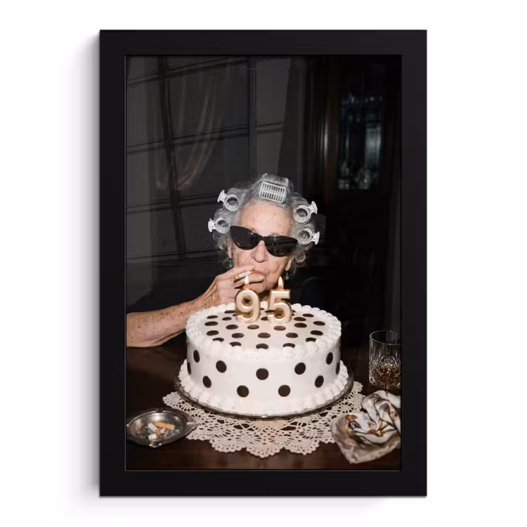 Verjaardag - Krulspeld - Oma fotolijst zwart zonder passe partout klein -3d