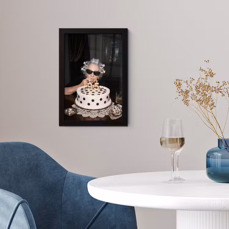 Verjaardag - Krulspeld - Oma fotolijst zwart zonder passe partout klein -sfeer4