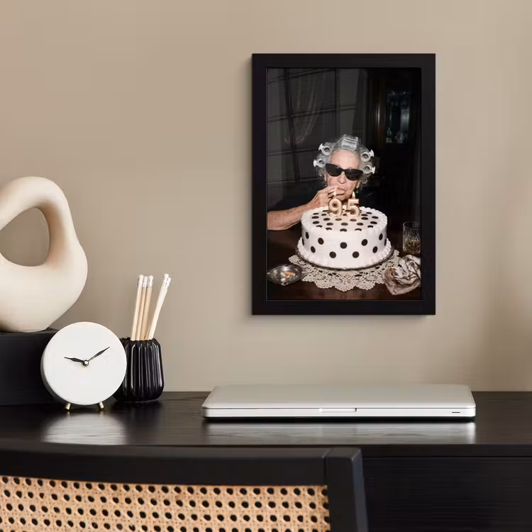 Verjaardag - Krulspeld - Oma fotolijst zwart zonder passe partout klein -sfeer1