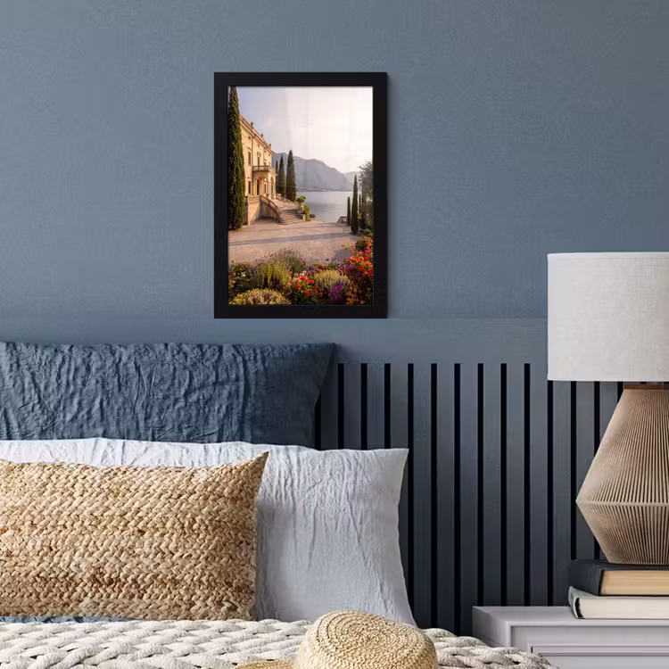 Poster met lijst - Villa - water -trappen - Villa - water -trappen fotolijst zwart zonder passe partout klein