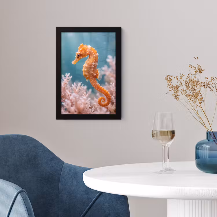 Vis - Koraal - Oceaan - Macro - Oranje fotolijst zwart zonder passe partout klein -sfeer4