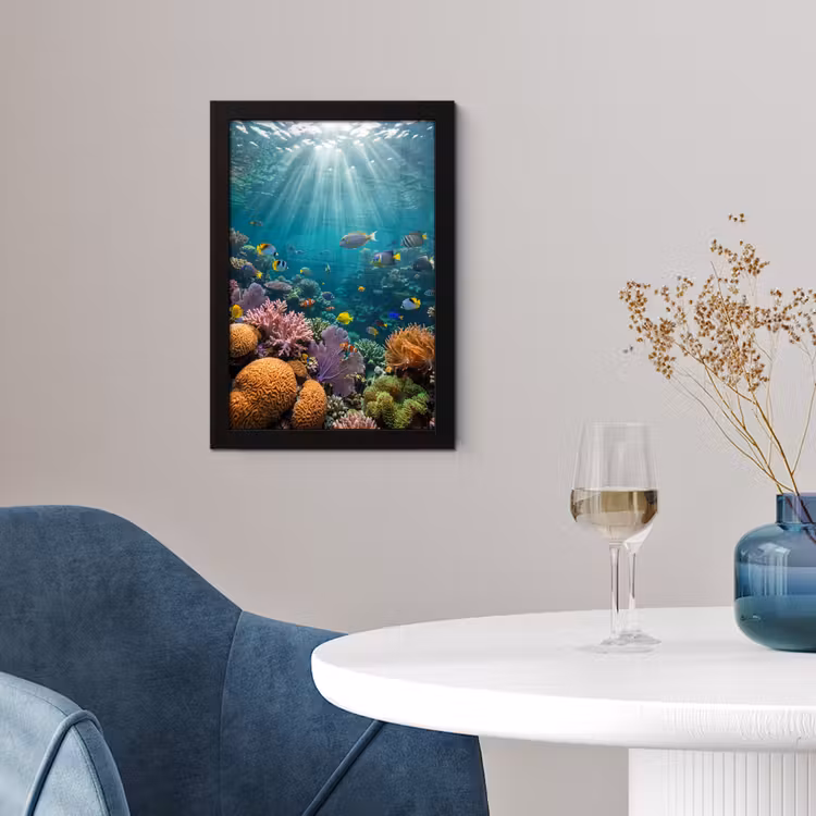 Vis - Koraal - Oceaan - Natuur - Kleurrijk fotolijst zwart zonder passe partout klein -sfeer4