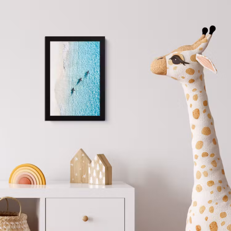 Vis - Oceaan - Strand - Turquoise - Natuur fotolijst zwart zonder passe partout klein -usfeer4_kinderkamer