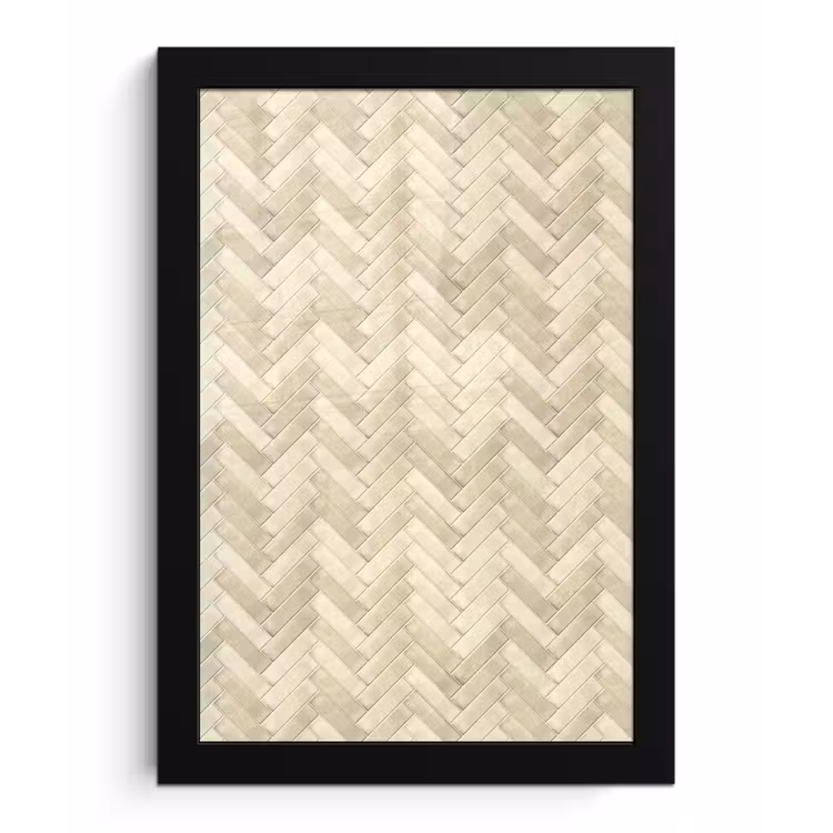 Visgraat - Wandtegel - Licht Beige fotolijst zwart zonder passe partout klein 224 -3d