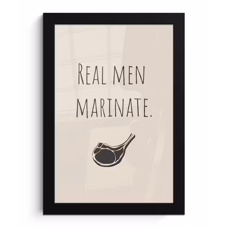 Vlees - Minimalistisch - Beige - Quote fotolijst zwart zonder passe partout klein -3d