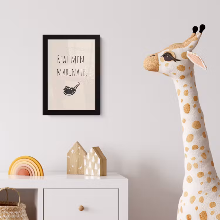 Vlees - Minimalistisch - Beige - Quote fotolijst zwart zonder passe partout klein -usfeer4_kinderkamer