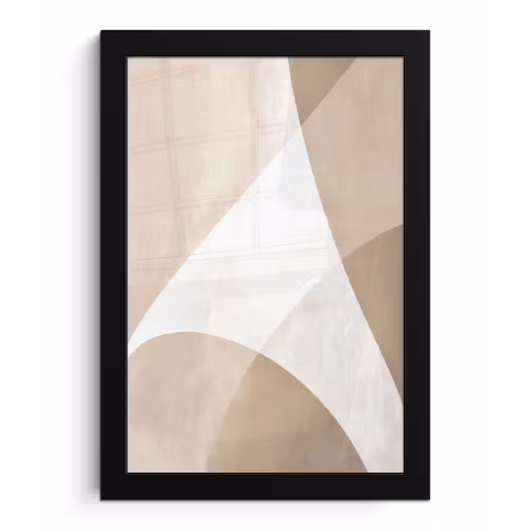Vloeiende vlakken - Harmonieus - Golvend fotolijst zwart zonder passe partout klein -3d