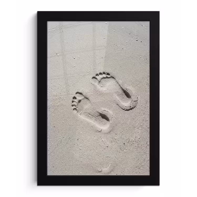 Voeten - Zand - Zee fotolijst zwart zonder passe partout klein -3d