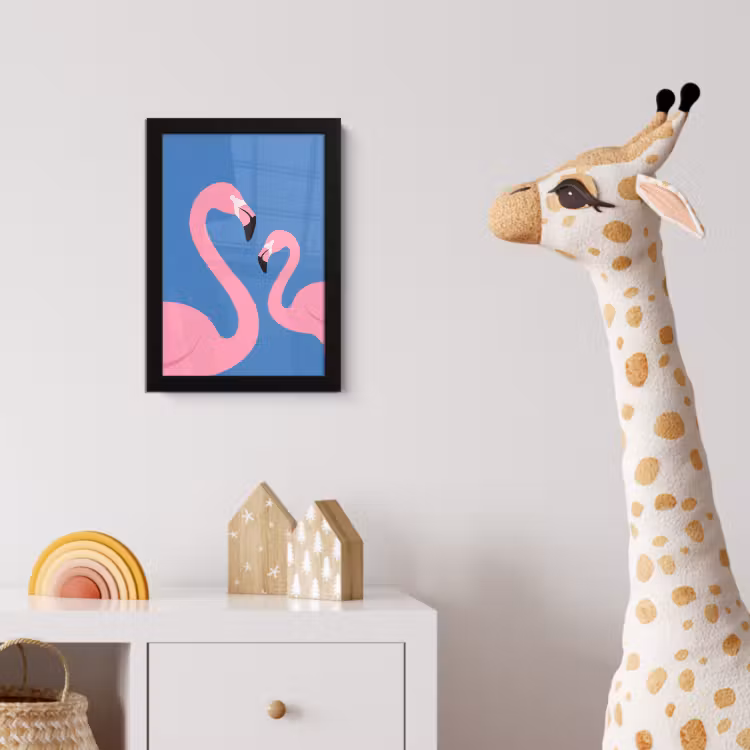 Vogel - Paar - Dieren - Modern - Roze fotolijst zwart zonder passe partout klein -usfeer4_kinderkamer