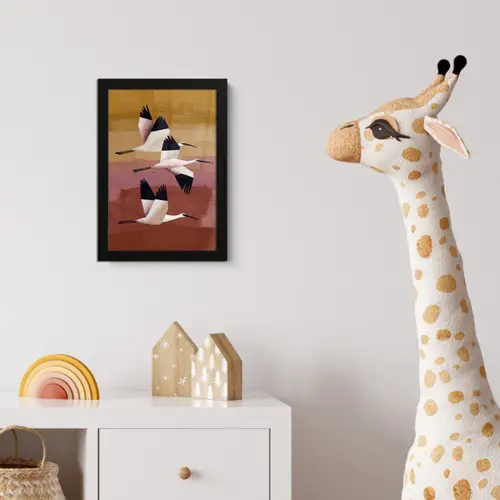Vogels - Snavel - Abstract fotolijst zwart zonder passe partout klein -usfeer4_kinderkamer
