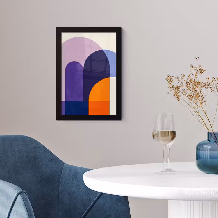 Vormen - Abstract - Grafisch - Oranje fotolijst zwart zonder passe partout klein -sfeer4
