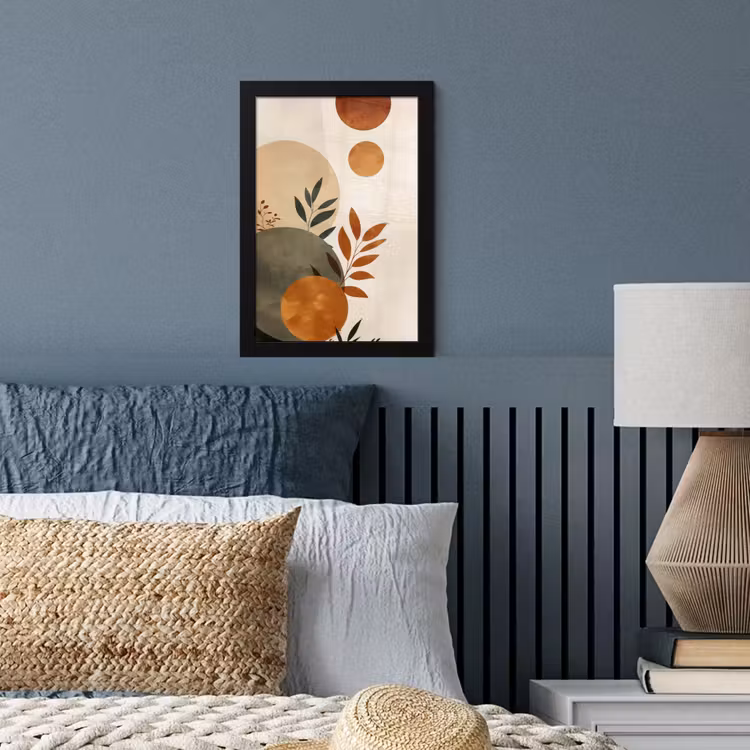 Vormen - Rond - Bladeren - Beige fotolijst zwart zonder passe partout klein -sfeer3