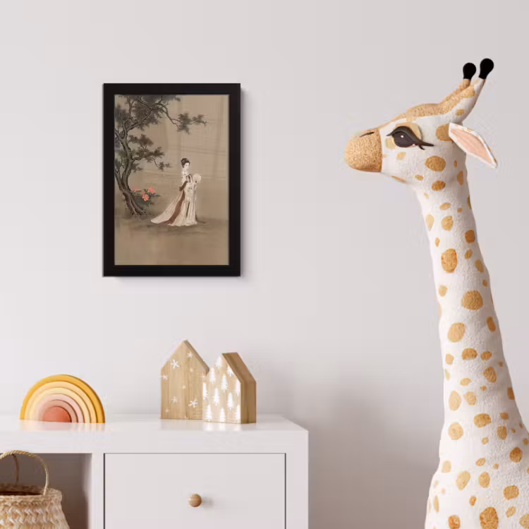 Vrouw - Azië - Kunst - Beige fotolijst zwart zonder passe partout klein -usfeer4_kinderkamer