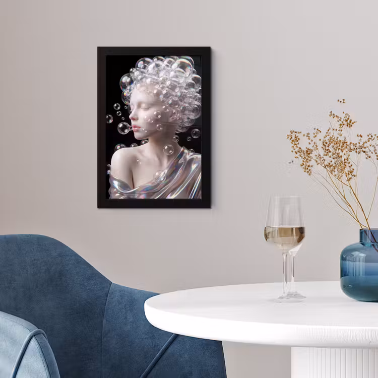 Vrouw - Bellen - Abstract - Kleurrijk fotolijst zwart zonder passe partout klein -sfeer4