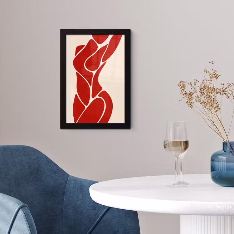 Vrouw - Figuur - Abstract - Modern - Rood fotolijst zwart zonder passe partout klein -sfeer4