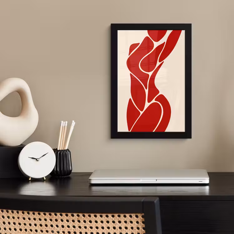 Vrouw - Figuur - Abstract - Modern - Rood fotolijst zwart zonder passe partout klein -sfeer1