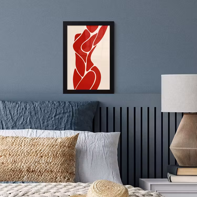 Vrouw - Figuur - Abstract - Modern - Rood fotolijst zwart zonder passe partout klein -sfeer3