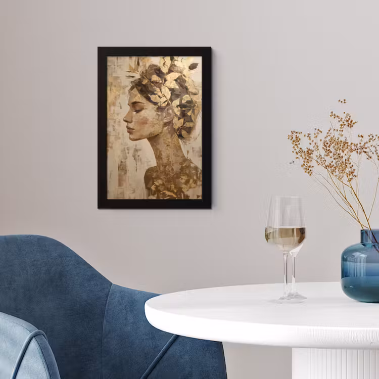 Vrouw - Goud - Abstract - Textuur fotolijst zwart zonder passe partout klein -sfeer4