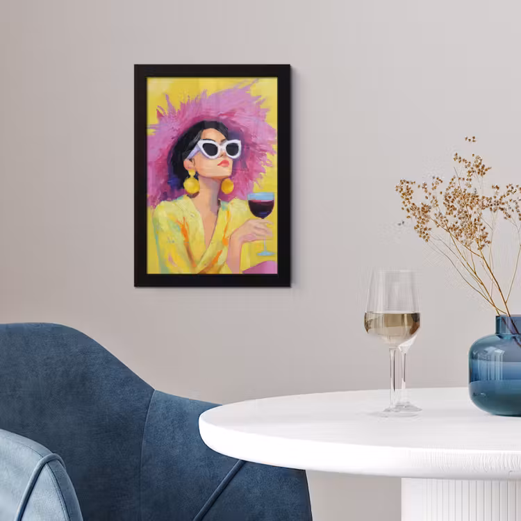 Vrouw - Hoed - Paars - Wijn fotolijst zwart zonder passe partout klein -sfeer4