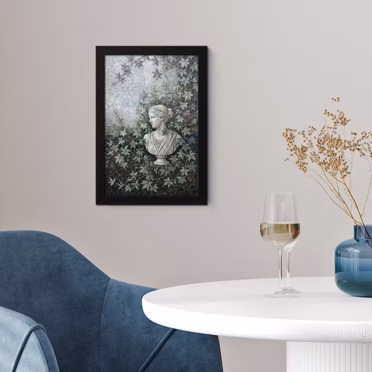 Vrouw - Klassiek - Mozaiëk - Natuur - Groen fotolijst zwart zonder passe partout klein -sfeer4