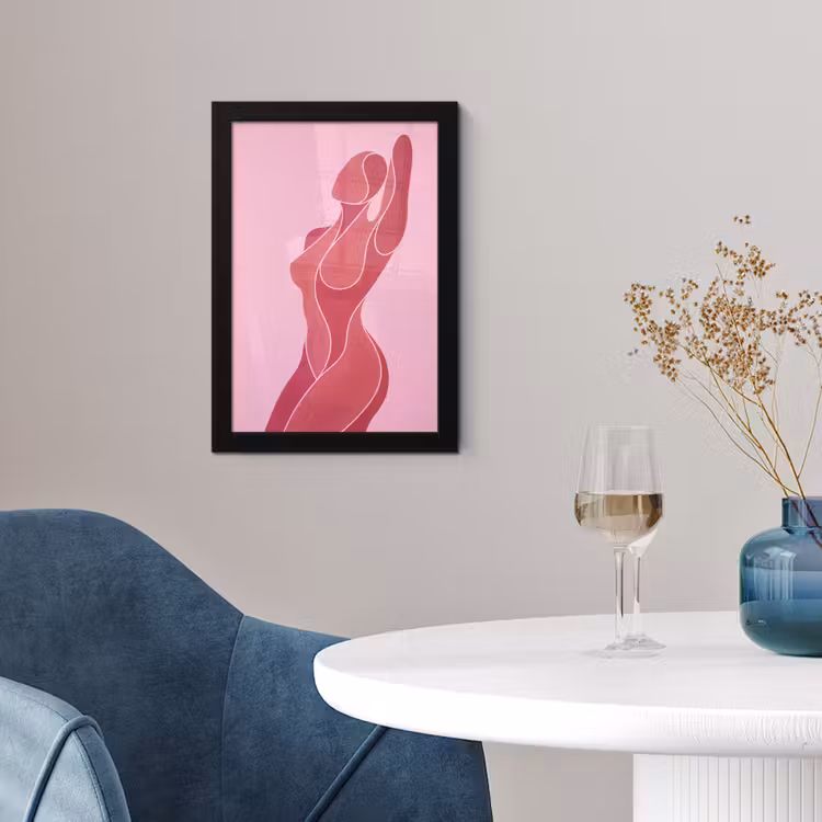 Vrouw - Lichaam - Abstract - Roze fotolijst zwart zonder passe partout klein -sfeer4