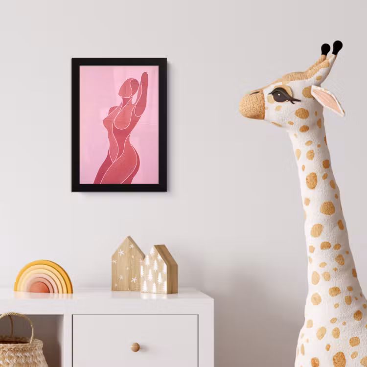 Vrouw - Lichaam - Abstract - Roze fotolijst zwart zonder passe partout klein -usfeer4_kinderkamer