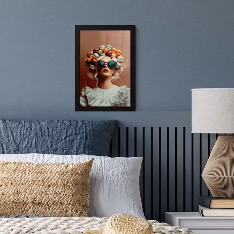 Vrouw - Macarons - Bril fotolijst zwart zonder passe partout klein -sfeer3