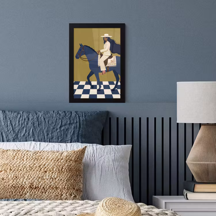Vrouw - Paard - Rijden - Modern - Abstract fotolijst zwart zonder passe partout klein -sfeer3