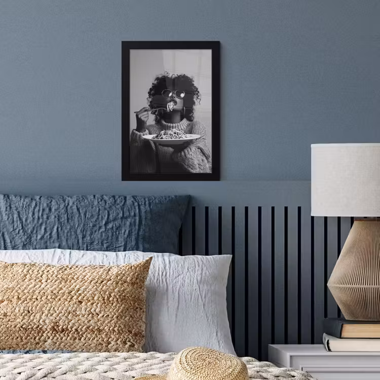 Vrouw - Pasta - Zwart - Wit fotolijst zwart zonder passe partout klein -sfeer3