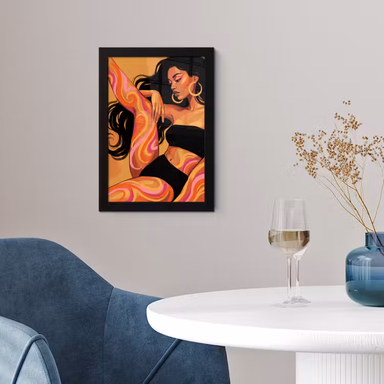Vrouw - Portret - Abstract - Modern - Kleurrijk fotolijst zwart zonder passe partout klein -sfeer4