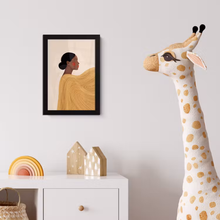 Vrouw - Profiel - Modern - Abstract - Kunst fotolijst zwart zonder passe partout klein -usfeer4_kinderkamer
