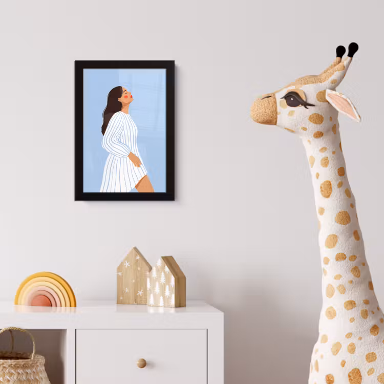 Vrouw - Profiel - Rust - Modern - Illustratie fotolijst zwart zonder passe partout klein -usfeer4_kinderkamer