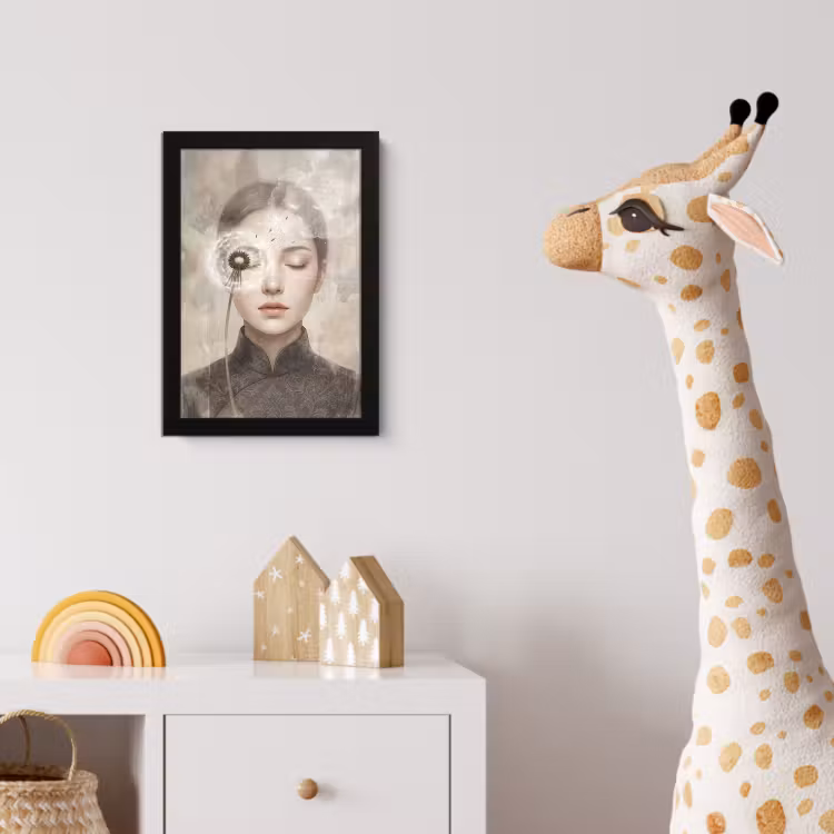 Vrouw - Sereen - Grijs fotolijst zwart zonder passe partout klein -usfeer4_kinderkamer