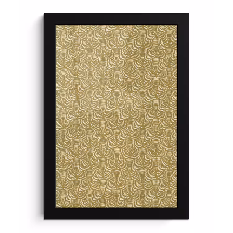 Waaier - Geometrisch - Groen fotolijst zwart zonder passe partout klein 224 -3d