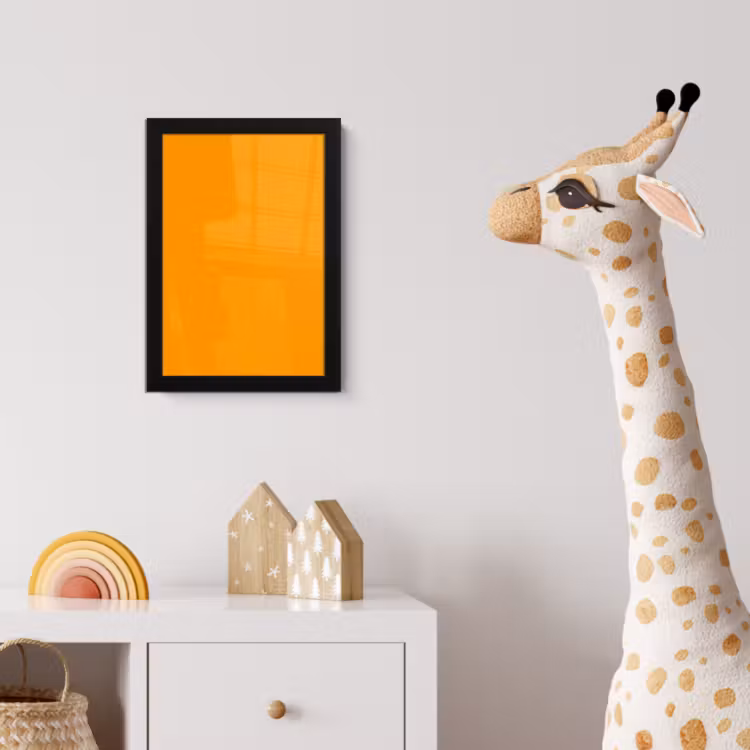Warm - Ochre - Oranje fotolijst zwart zonder passe partout klein 224 -usfeer4_kinderkamer