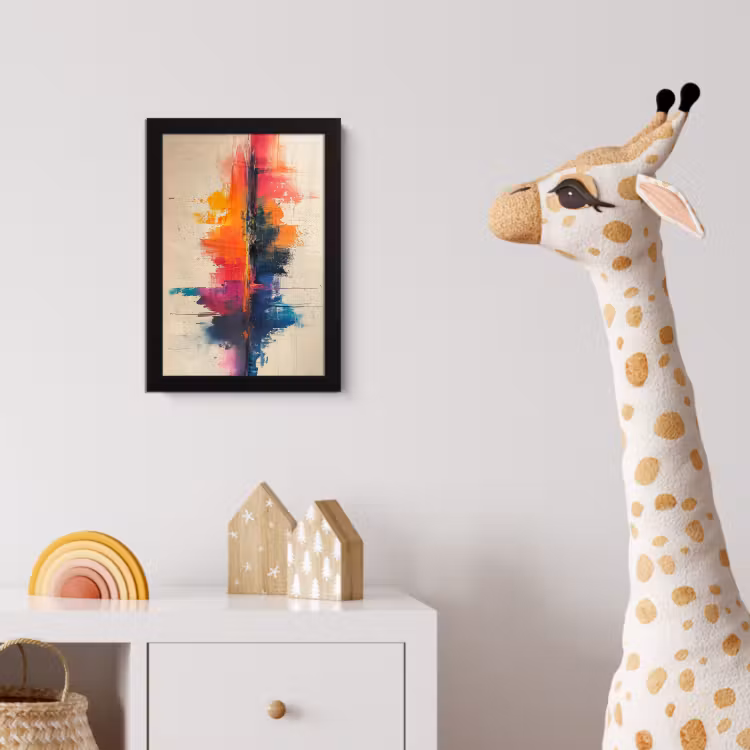 Watercolor - Kunst - Modern fotolijst zwart zonder passe partout klein -usfeer4_kinderkamer