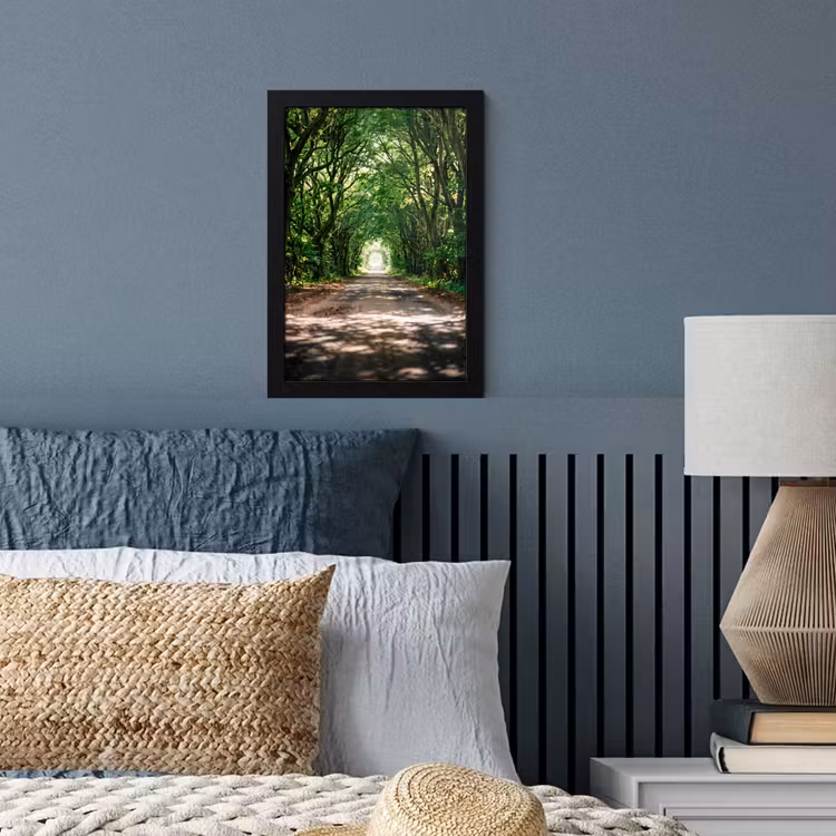 Weg - Bomen - Natuur - Groen fotolijst zwart zonder passe partout klein -sfeer3