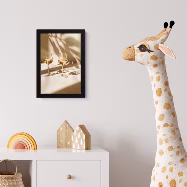 Wijn - Wijnglazen - Wit fotolijst zwart zonder passe partout klein -usfeer4_kinderkamer