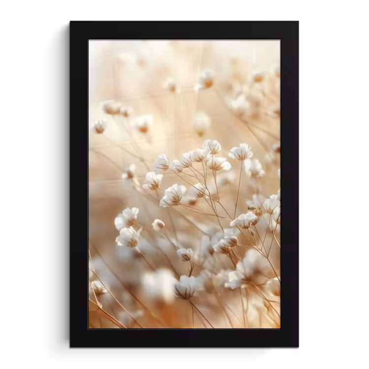 Wilde - Bloemen - Wit fotolijst zwart zonder passe partout klein -3d