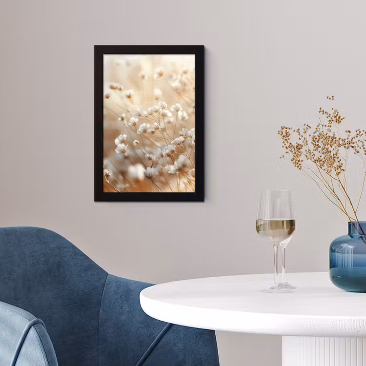 Wilde - Bloemen - Wit fotolijst zwart zonder passe partout klein -sfeer4