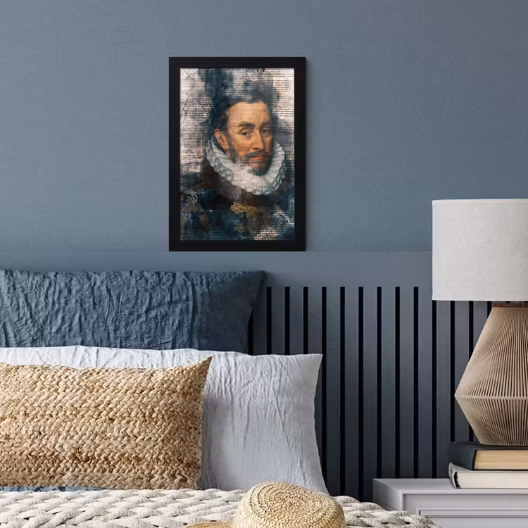 Willem van Oranje - Adriaen Thomasz - Krant fotolijst zwart zonder passe partout klein -sfeer3