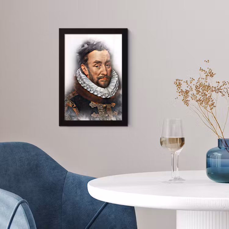 Willem van Oranje - Adriaen Thomasz - Rook fotolijst zwart zonder passe partout klein -sfeer4